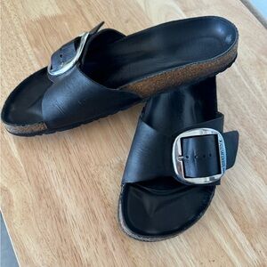 Birkenstock Madrid Big Buckle silver:black